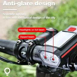 Luz dianteira de bicicleta recarregável usb com buzina de 120db destaque mtb farol de bicicleta de estrada lâmpada de aviso de equitação noturna peças de ciclismo - Image 4