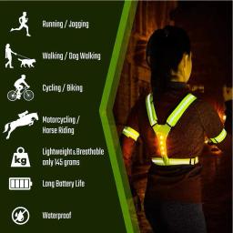 Elastic Cruz Reflective Belt, Strap Luz, Esportes ao ar livre, Equitação, Night Running, Novo - Image 2