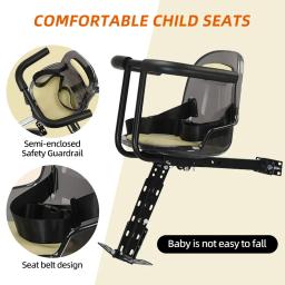 Front Mount Mountain Bike Assento com Guardrail para Crianças, Cinto de Bicicleta, Acessórios de Bicicleta, Segurança Infantil - Image 4