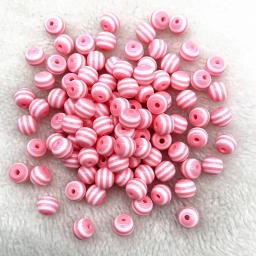 Contas de resina redondas com listra, cor sólida, 8mm/10mm/12mm, para fazer jóias, diy, diy, acessórios de vestuário - Image 3
