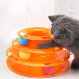 Três Camadas Bola Gato Brinquedo Interativo, Bola, Play Plate, Espaço Torre, Pet Cat Turntable - Image 1