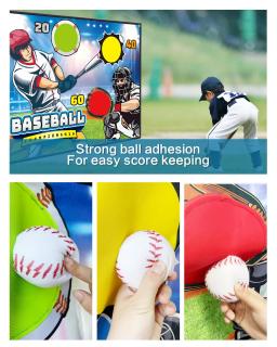 Baseball Training Game Mat Set com Bolas Adesivas, Multiplayer Sports Brinquedos, Exterior e Interior, Kids Gift - Image 4