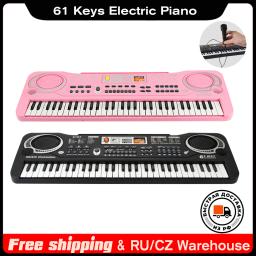 Piano elétrico com Mic para crianças, 61 teclas, teclado digital, órgão eletrônico, instrumentos musicais, presentes para crianças, novo - Image 1