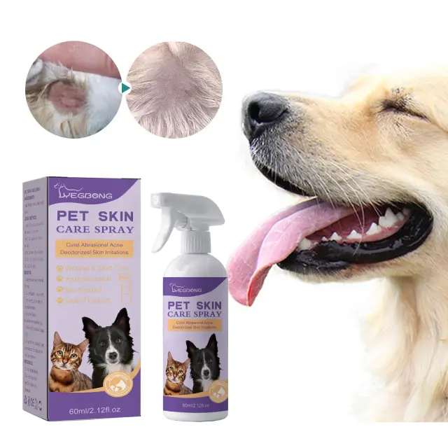 Spray Eliminador de Pulgas e Piolhos para Cães e Gatos - Tratamento Alívio de Coceira e Remoção de Ácaros 60ml