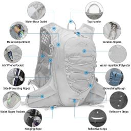 Inoxto leve hidratação colete mochila, homens ciclismo saco, corrida e montanhismo saco, montando colete pack, 12L - Image 4