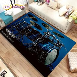 Kit de Bateria Música Drum Set Instruments Area Rug, Tapete para Home Living Room Quarto Sofá Capacho Decoração, tapete antiderrapante para crianças - Image 3