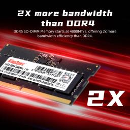 KingSpec-DDR5 Memória para Laptop, RAM 16GB, 32GB, DDR5, 4800MHz, 5600MHz, SODIMM 1.1V, CL40, CL46, 3200Mhz, ECC - Image 4
