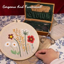 Kit De Costura Vintage Completo Estilo Europeu Antigo Bordado Tesoura Conjunto Retro Costura Diy Artesanato Suprimentos com Agulhas Tesoura - Image 3