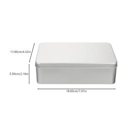 Caixa de lata latas doces armazenamento recipiente vazio metal chá presente folha de flandres retangular alto bolo cookie jar caixas tampa casamento decorativo - Image 3