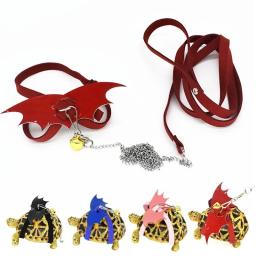 Arnês do animal de estimação tartaruga hamster lagarto arnês trela com asas conjunto ajustável treinamento ao ar livre alça macia réptil coleira accessorie - Image 2