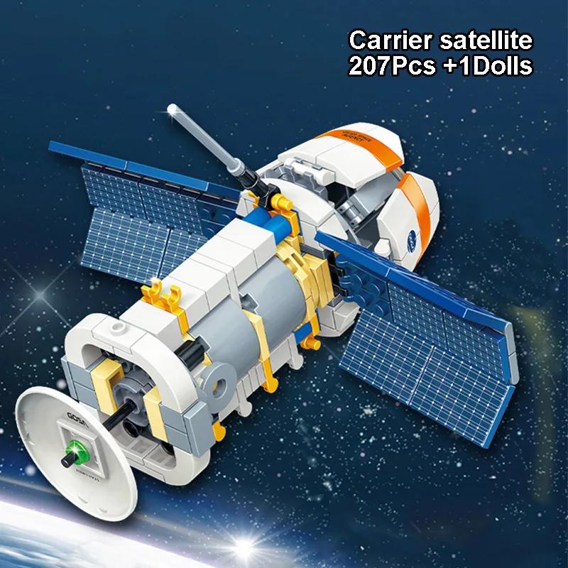 Blocos de construção de brinquedo, crianças, transportadora de satélite, lançamento de foguete, modelo de blocos de construção, veículo de astronauta - Image 1