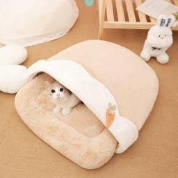Almofada para animais de estimação com travesseiro, aconchegante ninho de gato, canil, cama lavável, produtos para cães e gatos pequenos, inverno - Image 5