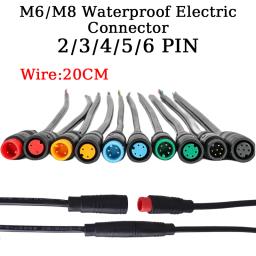 M6/m8 2 3 4 5 6 pinos 20cm e-bike sensor de velocidade macho para fêmea cabo conector de extensão bicicleta elétrica à prova dwaterproof água ebike fio - Image 1