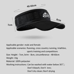 Boné viseira de verão para homens e mulheres, chapéu sol, respirável, absorção de suor, esportes ao ar livre, corrida, tênis, faixa de cabelo - Image 3