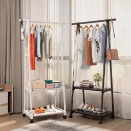 Quarto móvel cabide de roupas montado no chão criativo chapéu rack portátil triângulo roupas cremalheiras com roda prateleira armazenamento doméstico - Image 2
