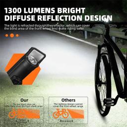 West biking luz de bicicleta tipo-c recarregável led luzes de ciclismo lâmpada frontal farol alumínio ultraleve lanterna luz da bicicleta - Image 3