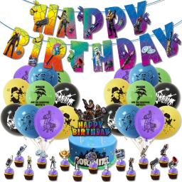 Decoração do tema do jogo para crianças, festa de feliz aniversário, papel favorito, kit de talheres, suprimentos de bolo, 10-20Person - Image 6