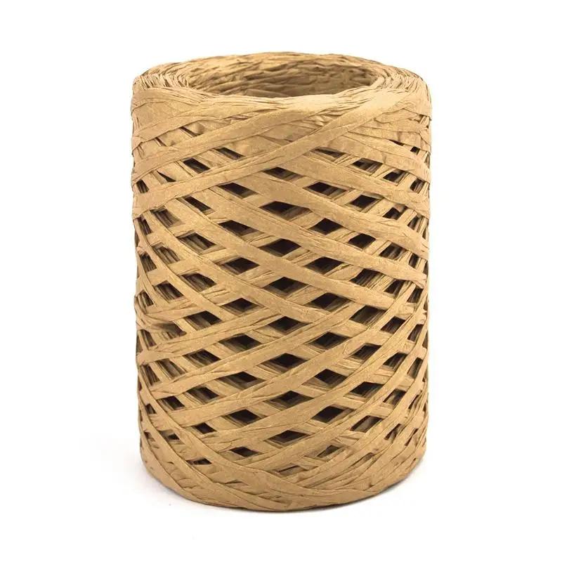 Fio De Palha De Raffia Natural Para Tricô, Linhas De Papel, Saco De Sunhat De Malha À Mão DIY, Corda De Embrulho, Presente Do Partido, 100m por Rolo - Image 1
