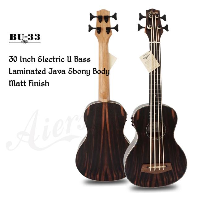 Ukulele Baixo Elétrico Aiersi em Ébano Java - Guitarra Acústica Personalizada com Frete Grátis