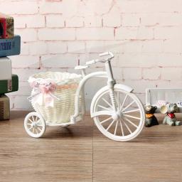 Bicicleta branca Cesta Decorativa De Flores, Decoração Do Casamento, Design De Triciclo De Plástico, Vaso De Flores, Cesta De Armazenamento, Pote De Decoração De Festa - Image 4