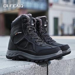 Botas masculinas de caminhada ao ar livre, botas de treinamento para trabalho impermeáveis antiderrapantes, para manter o calor, moda inverno, plus size 47, novas - Image 2