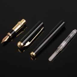 Caneta tinteiro de metal com logotipo personalizado grátis, caneta caligrafia de luxo, presente para estudantes, escola de negócios e material de escritório, 1 caneta + 10 - Image 5