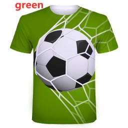 Camiseta masculina de futebol de manga curta, combinando cores, impressão 3D, impressão futebol, estilo verão, tops da moda infantil, novo - Image 1