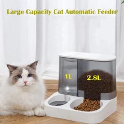 Grande capacidade automática Cat Food Dispenser água potável Bowl Pet Supplies molhado e seco separação Dog Food Container - Image 1