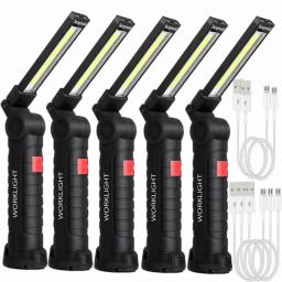Lanterna LED recarregável portátil, luz de trabalho, gancho pendurado, magnético com bateria builtin, usb, flash light, camping, tocha de reparo - Image 2