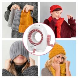 Conjunto de máquina de tricô inteligente rotativa, 22 agulhas, faça você mesmo, ferramenta de tear para adultos e crianças, perfeito para lenços, chapéus, meias e artesanato - Image 5