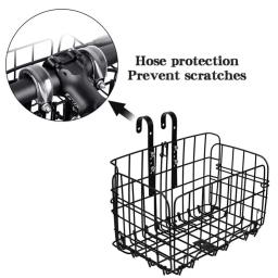 Cesta de bicicleta dobrável de metal ajustável ciclismo dianteiro traseiro fio armazenamento transportadora pendurado rack carga ganchos sacos acessórios - Image 5