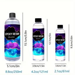 Kit de Resina Epóxi Crystal Clear, Alto Brilho e Bolhas, Arte Livre, Suprimentos para Revestimento e Fundição Artesanato, Fazer Jóias DIY, 1:1 - Image 2