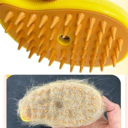 Escova de vapor elétrica para animais de estimação, cão e gato Spray de água, Kitten Pet Comb Depilação macia de silicone Escova de cabelo de banho - Image 4