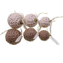 Bolas De Corda De Juta De Algodão Artesanal, Ornamentos Pendurados Para Decorações De Árvore De Natal, Presente De Charme Rústico, 3Pcs - Image 5