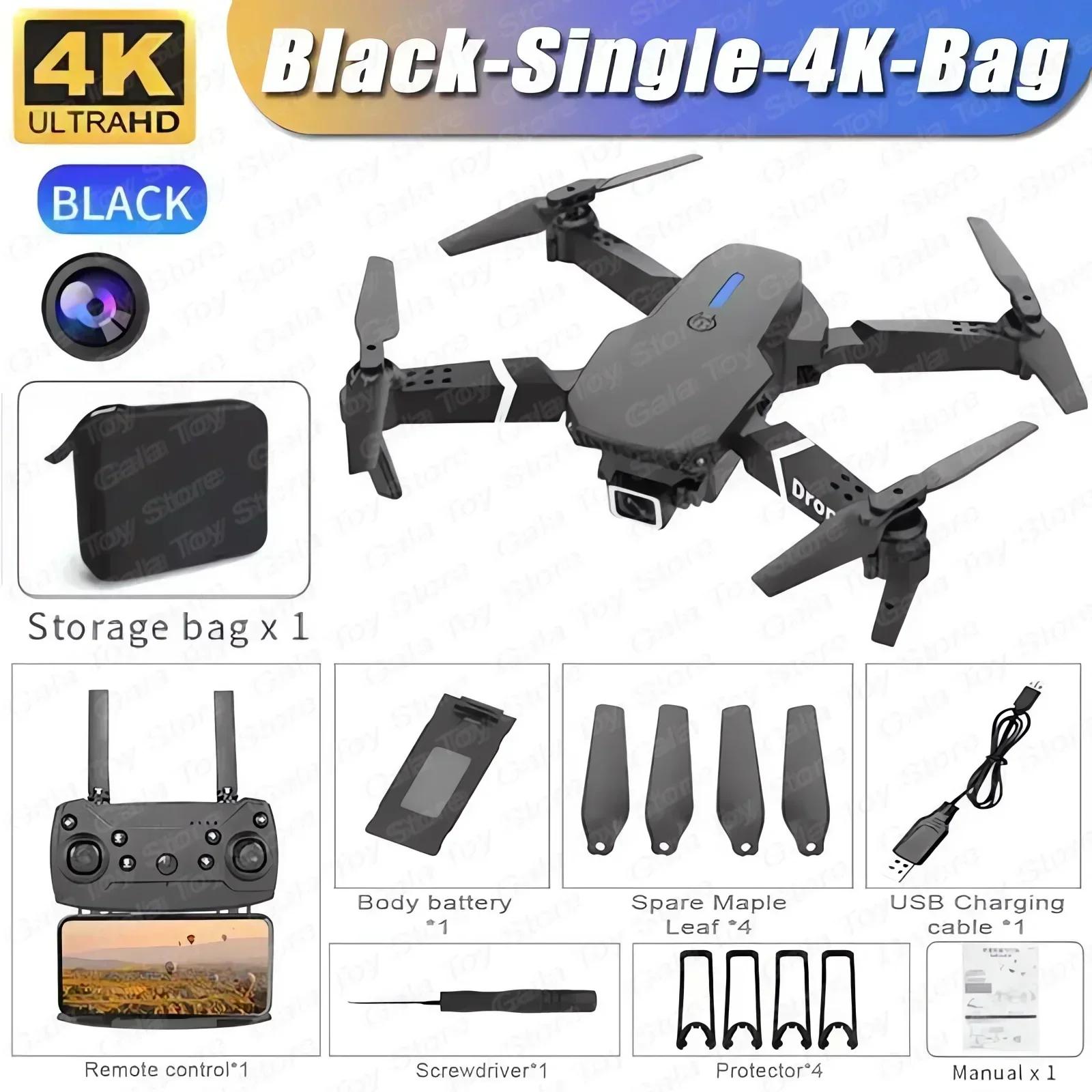 2024 novo e88 pro wifi fpv drone grande angular hd 4k 1080p câmera altura segurar rc dobrável quadcopter dron helicóptero brinquedos presente - Image 1