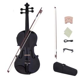 Quente tamanho completo 4/4 acústico violino elétrico de madeira maciça corpo fingerboard pegs tailpiece ombro resto 4/4 arco violino conjunto - Image 5