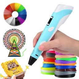 3d caneta para crianças 3d desenho impressão caneta com tela lcd compatível pla filamento brinquedos para crianças presente de aniversário natal - Image 1