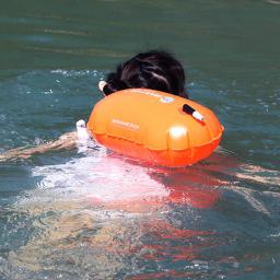 Bóia de natação aberta inflável, Saco de flutuador de reboque, Air Bag duplo com cinto, Armazenamento de esporte aquático - Image 5