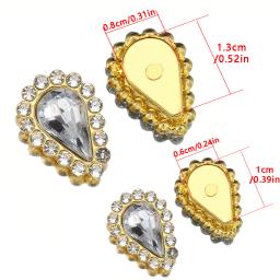 Strass em forma de gota de água de vidro 50 peças com base de garra dourada costurar em contas para acessórios de fabricação de joias diy - Image 3