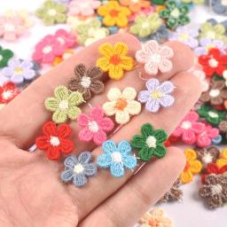 50 pçs/lote multicolorido laço flor apliques para diy chapéu roupas costura suprimentos decoração headwear vara-em remendos 15mm cp3374 - Image 1