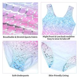 Crianças meninas ginástica esporte dança collant conjunto macacão fantasia impressão topos shorts dancewear bodysuit fitness roupas esportivas - Image 4
