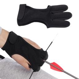 Acessórios Esportivos De Caça Durável, Recurve Bow 3 Dedos Luvas Protetoras, Tiro com Arco Protetor De Dedo, Tiro Protetor De Guarda De Mão - Image 1