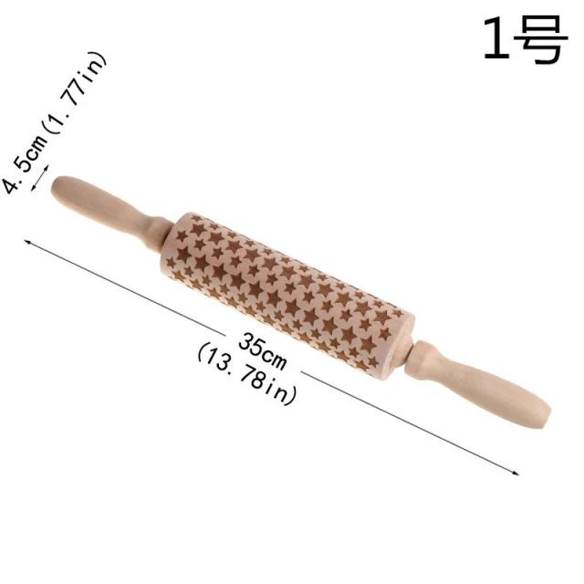 Rolo de Cerâmica Texturizado para Natal - Ferramenta DIY de Alívio em Madeira e Lama