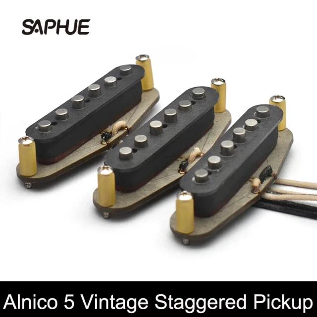 Captador de Guitarra Elétrica Handmade Alnico 5 Vintage Escalonado Estilo ST com Som dos Anos 50
