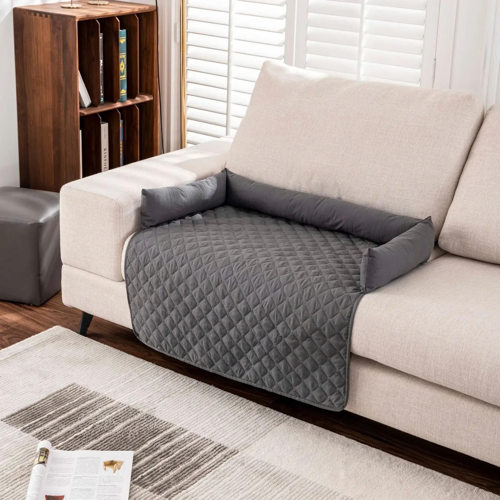Sofá impermeável do cão com travesseiro de pescoço, esteira de cama para cães pequenos e médios grandes, sofá do animal de estimação, sofá - Image 1
