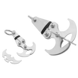 Aço inoxidável Survival Folding Grappling Hook Multifuncional Outdoor Escalada Claw Carabiner Travel Rescue Tool Ferramenta de escalada - Image 3