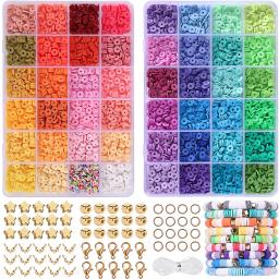 Plana Rodada Clay Heishi Beads Set, Pulseira Jóias, colar, Brinco Fazendo Kit, 48 Cores, 5000Pcs - Image 1