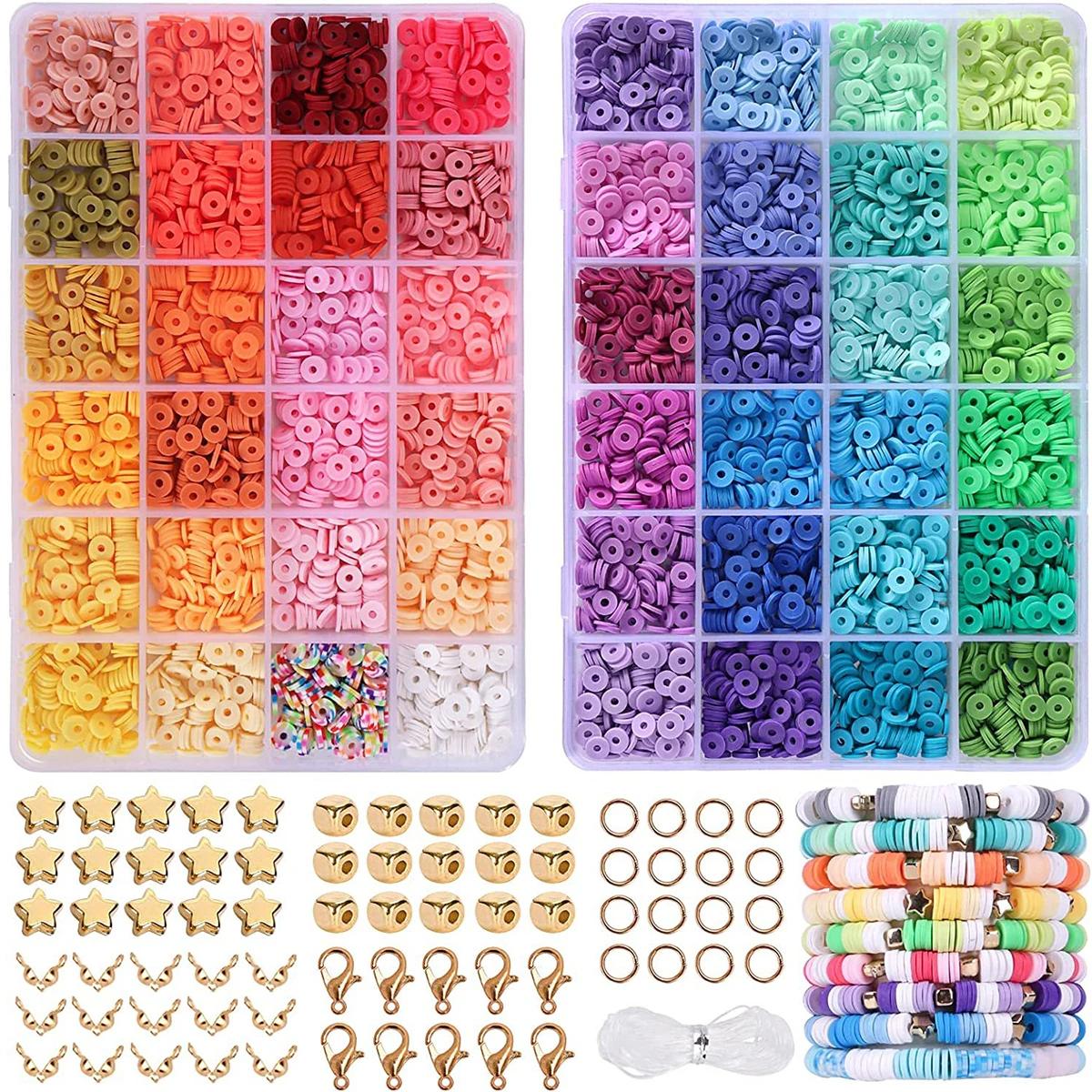 Plana Rodada Clay Heishi Beads Set, Pulseira Jóias, colar, Brinco Fazendo Kit, 48 Cores, 5000Pcs - Image 1