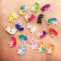 50 pçs resina bonito colorido mini peixinho flatback strass apliques diy estatueta scrapbook manicure acessórios artesanato of043 - Image 6