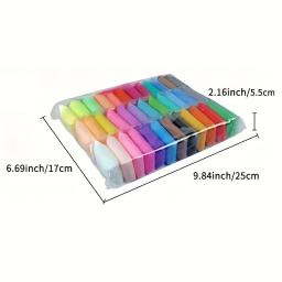 Conjunto de argila seca mágica para crianças, diversão de modelagem não tóxica, inclui cores vibrantes e kit de ferramentas de luxo, 12 peças, 24 peças, 36 peças - Image 2